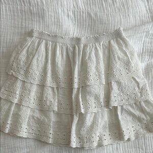 House of Harlow for Revolve White Eyelet Ruffle Skirt